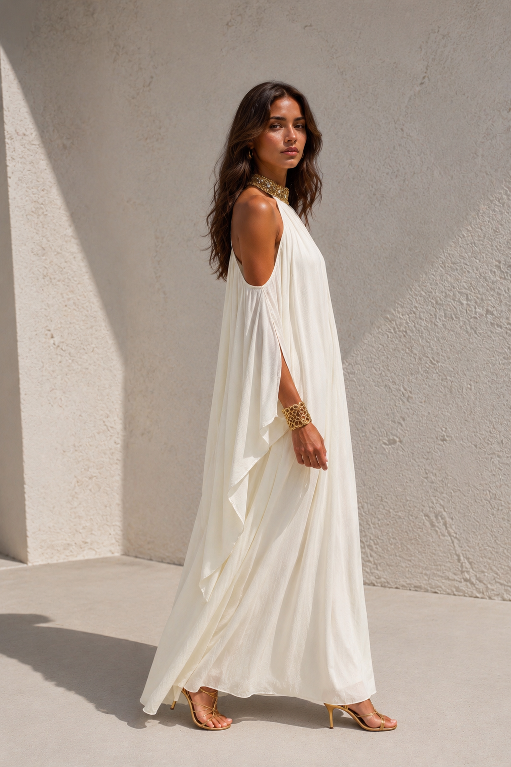 Serena White Embellished Maxi Dress