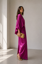 Solana Draped Satin Maxi Dress