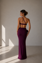 Valentina Plum Draped Maxi Dress