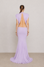 Celestina Lilac Bow Cut-Out Gown
