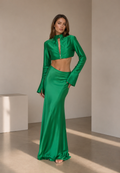 Emerald Satin Two-Piece Set