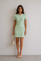 Rosalie Knit Mini Dress – Blush Pink