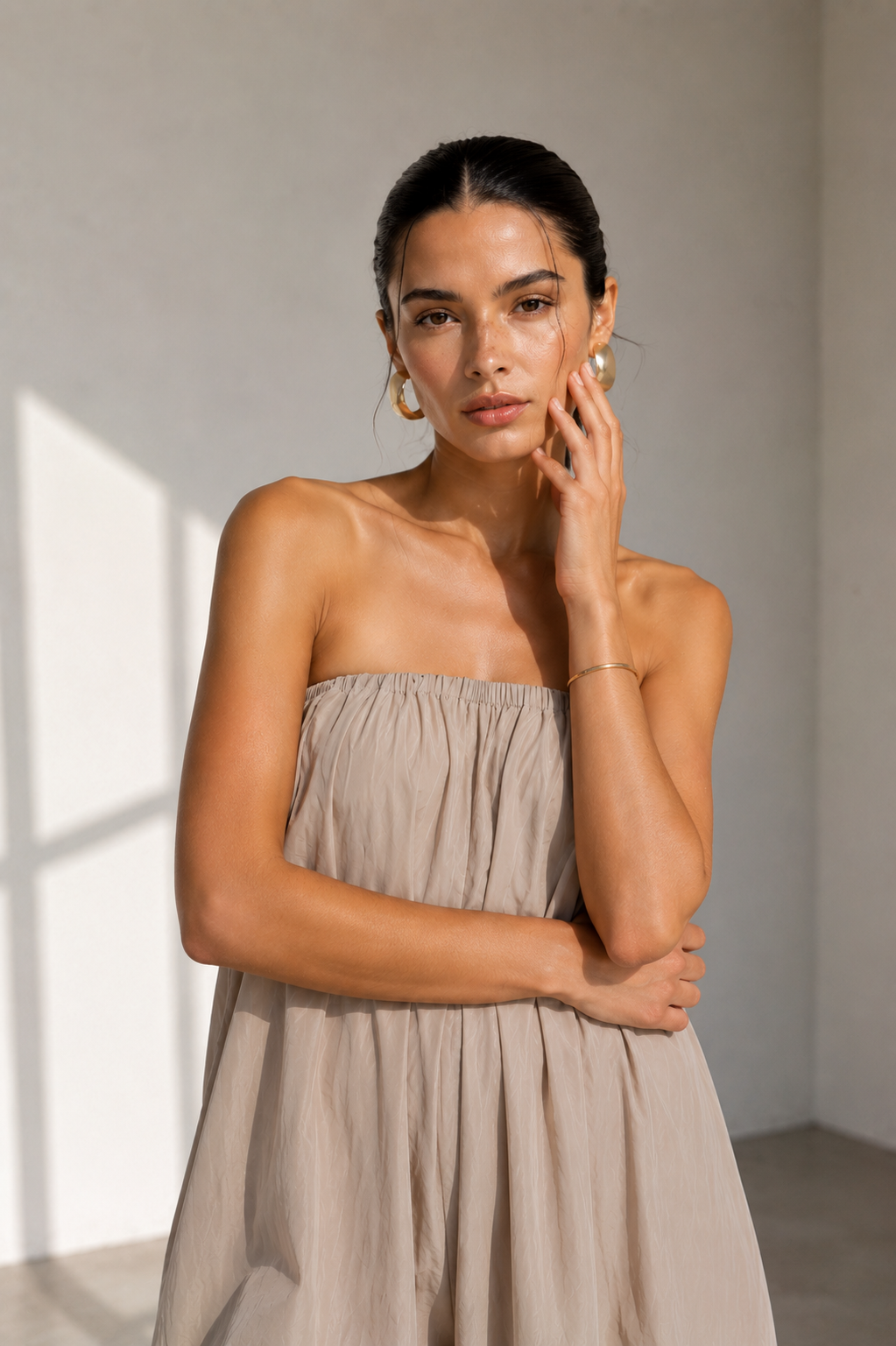 Selene Strapless Draped Jumpsuit