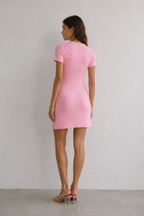 Rosalie Knit Mini Dress – Blush Pink