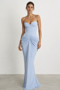Alessia Draped Corset Maxi Dress – Sky Blue