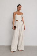 Rosalie Ivory Corset Wide-Leg Set
