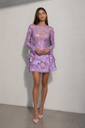 Lilac Fleur Couture Mini Dress