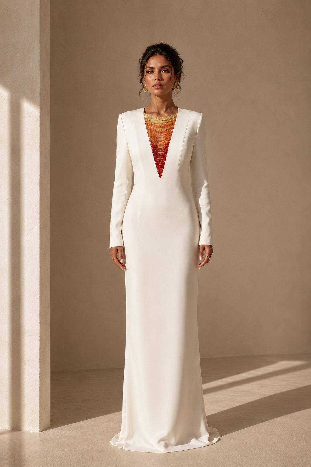 Aurelia Sunset Embellished Gown