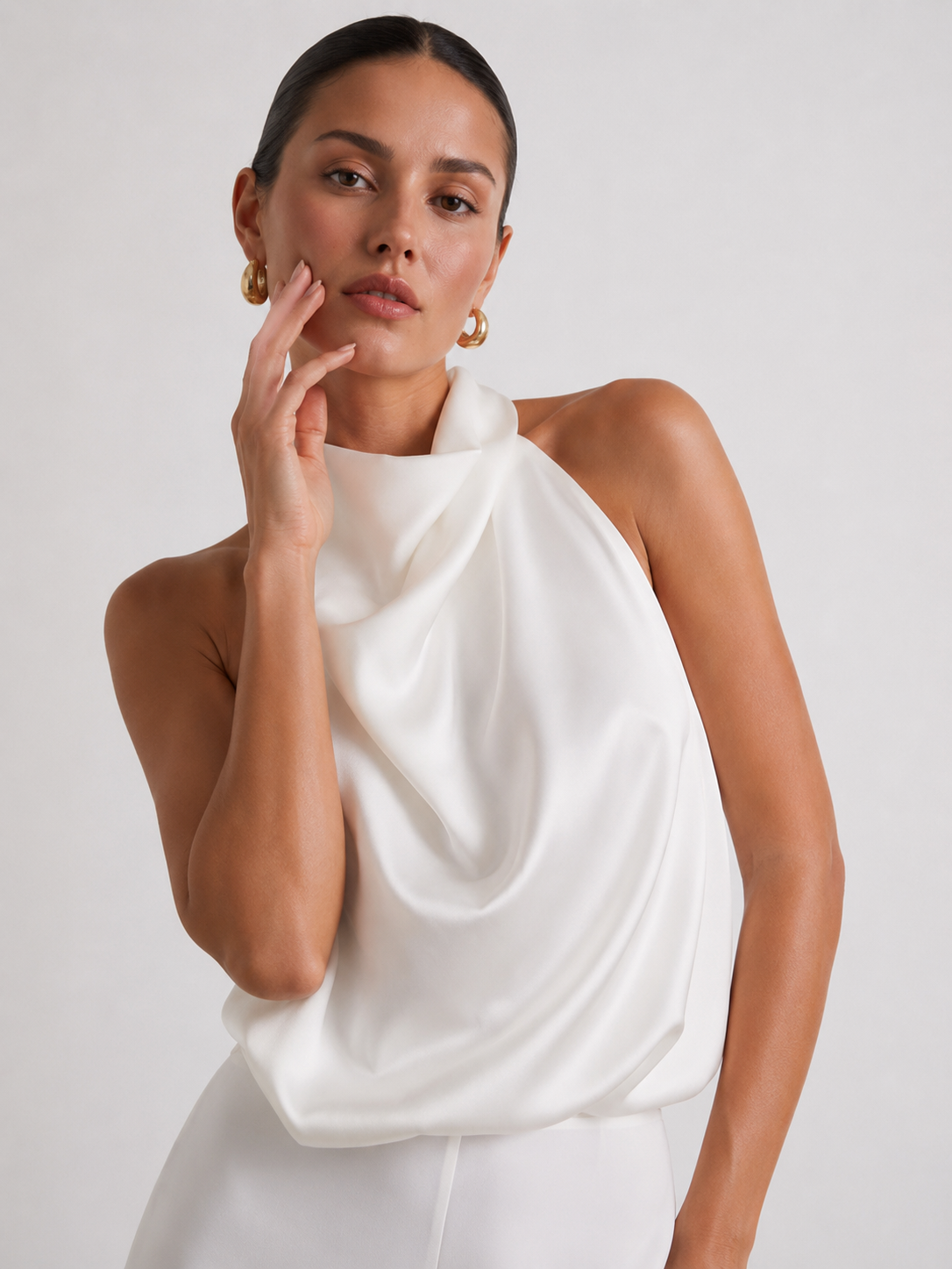 Charlotte Satin Halter Two-Piece Set