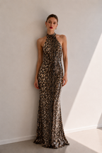 Savannah Leopard Sequin Gown