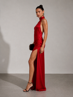 Scarlett Satin Halter Maxi Dress