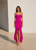 Valentina Fuchsia Ruffle Dress
