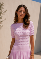 Elise Textured Pleated Maxi Dress