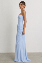 Alessia Draped Corset Maxi Dress – Sky Blue
