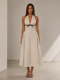 Amélie Halter Polka Midi Dress