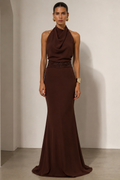The Verona Chocolate Halter Gown