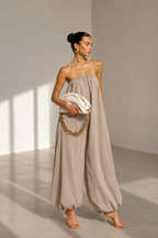 Selene Strapless Draped Jumpsuit