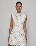 Charlotte Embellished Lace Mini Dress