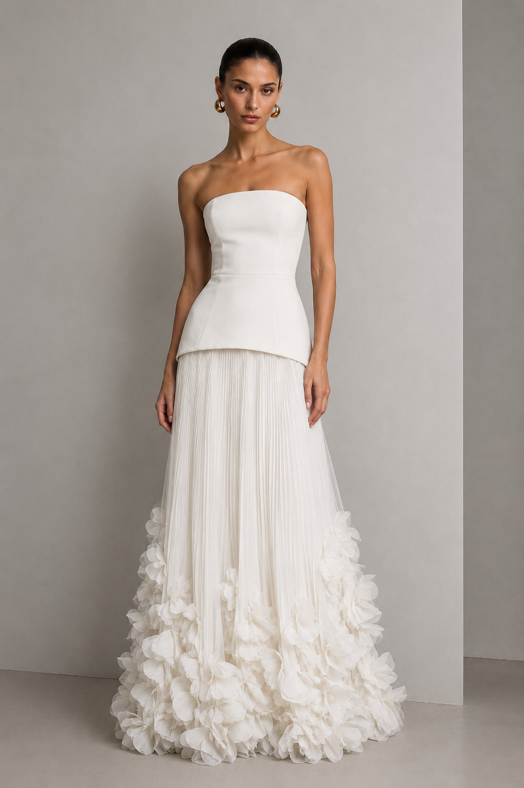 Astera Pleated Floral Gown