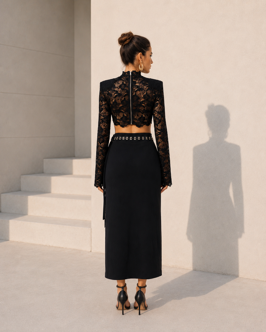 Noir Lace Statement Set