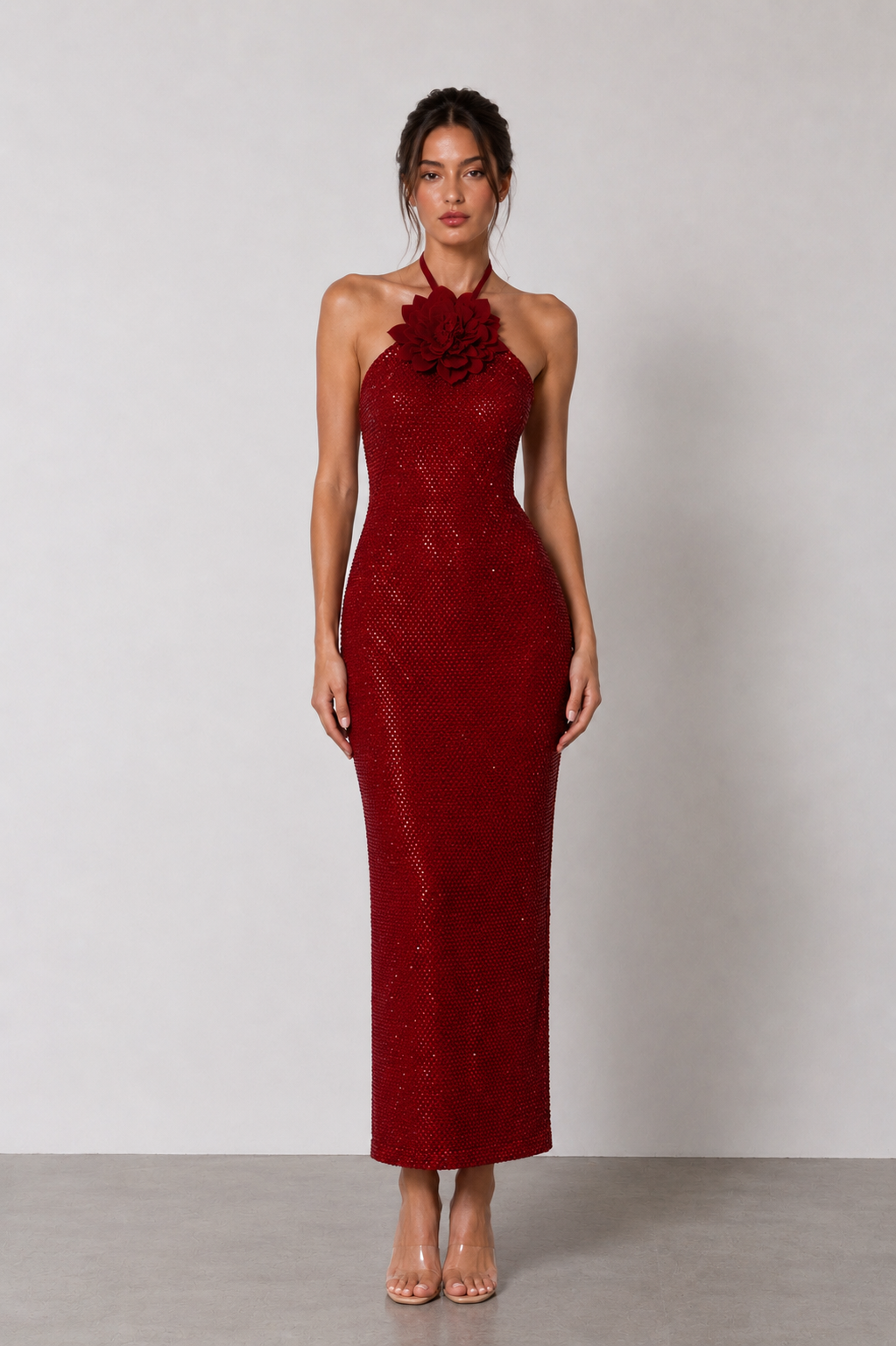 Rosalia Crystal Halter Gown