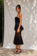 Celeste Sheer Corset Midi Dress