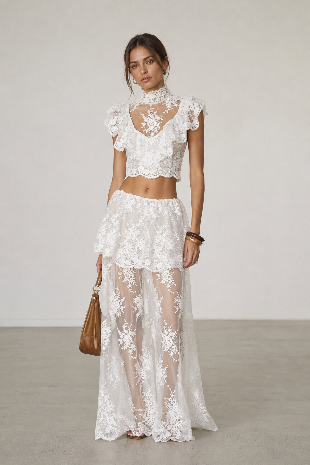 Seraphina White Lace Two-Piece Set
