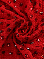 Rosette Crystal Contour Maxi Dress – Ruby Red