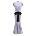 Celestina Lilac Bow Cut-Out Gown