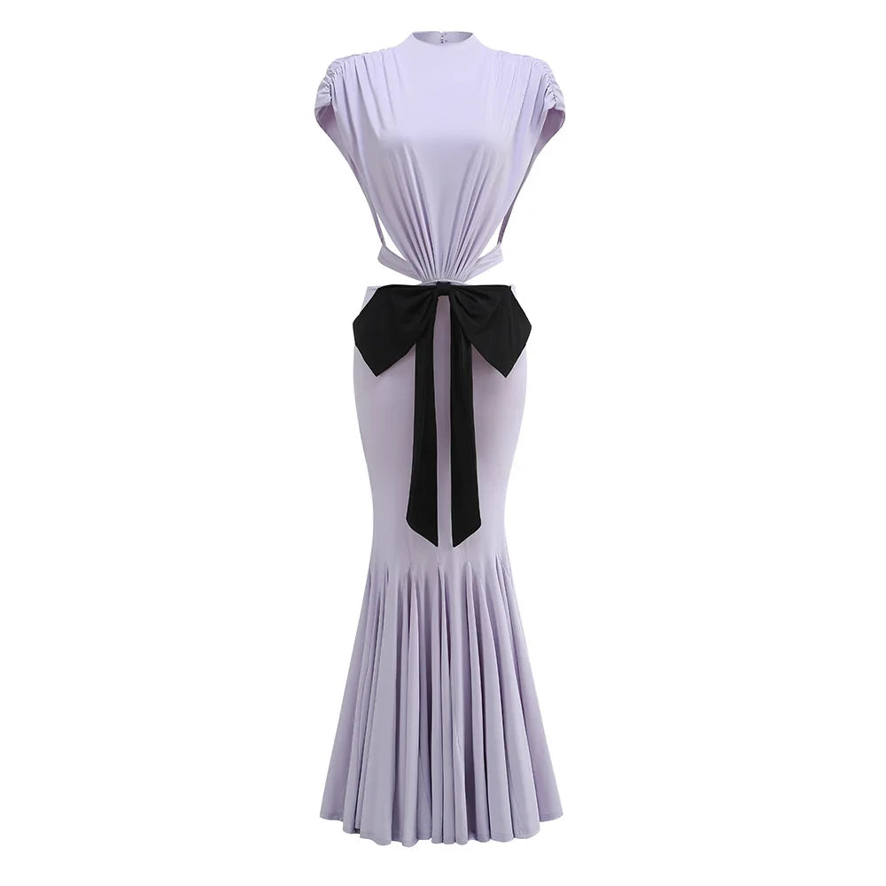 Celestina Lilac Bow Cut-Out Gown