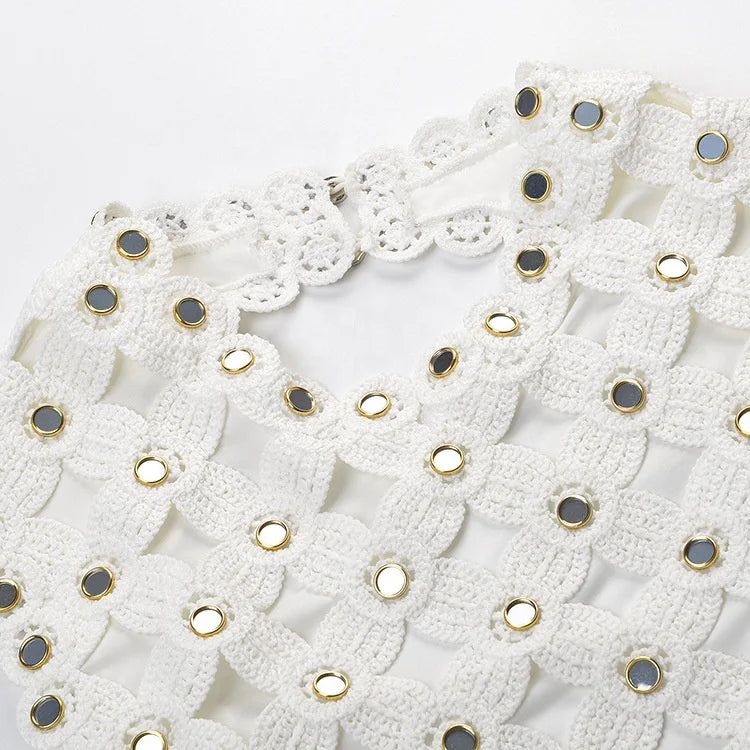 Charlotte Embellished Lace Mini Dress
