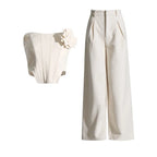 Rosalie Ivory Corset Wide-Leg Set