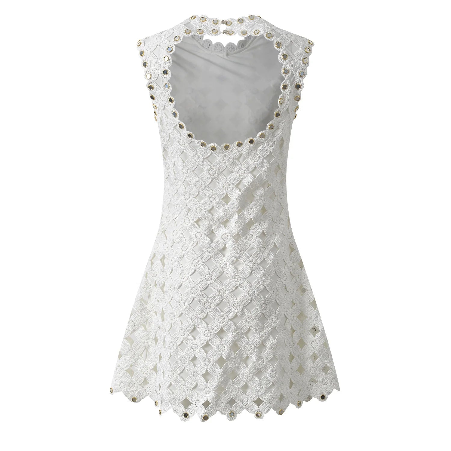 Charlotte Embellished Lace Mini Dress
