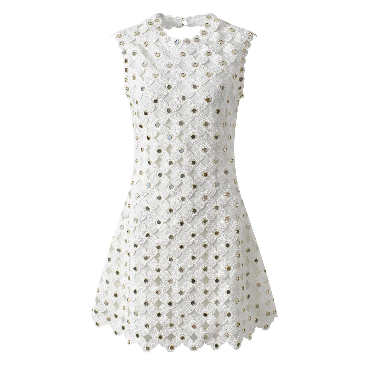 Charlotte Embellished Lace Mini Dress