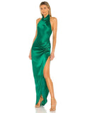 Scarlett Satin Halter Maxi Dress
